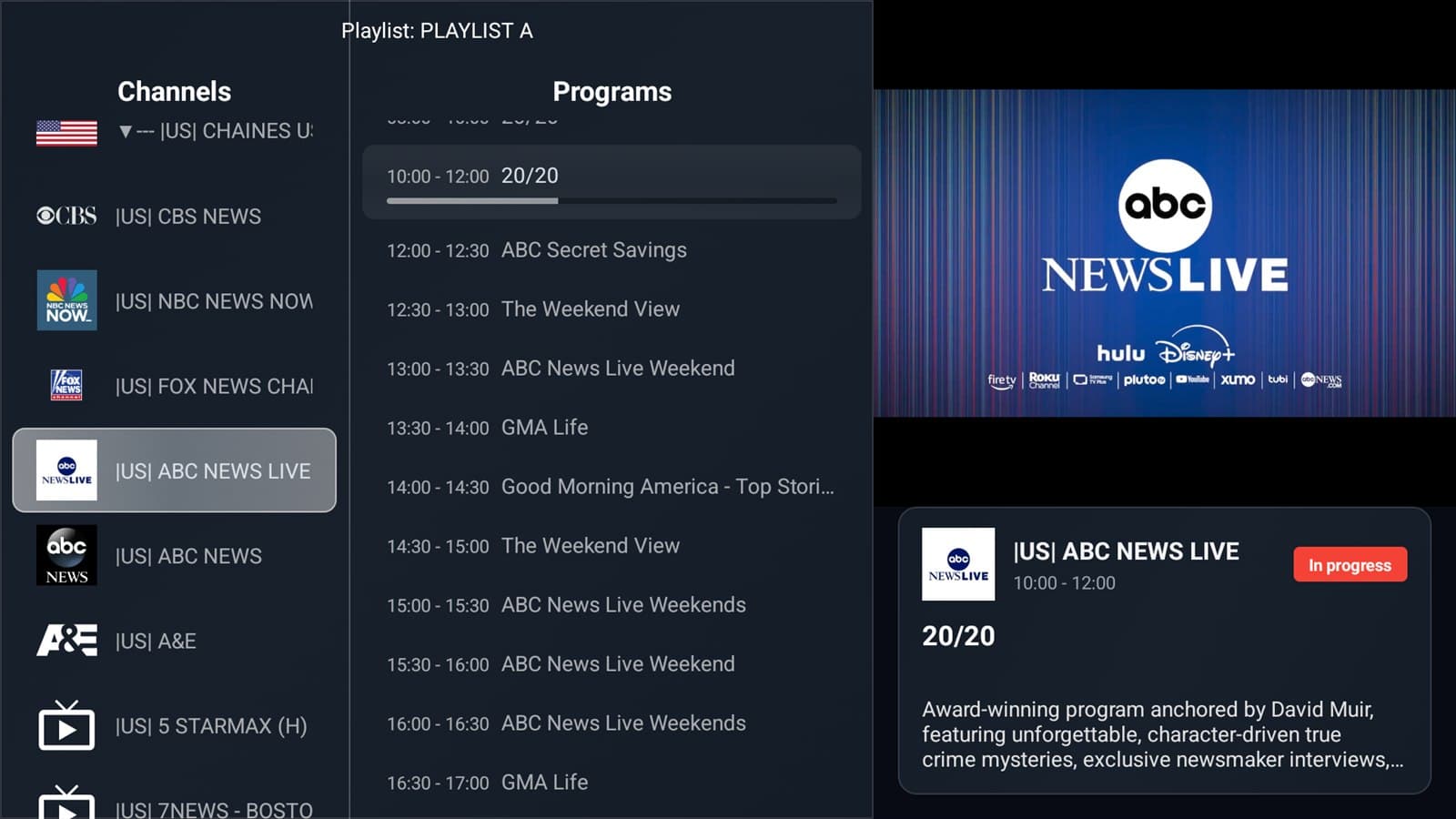 Wave IPTV epg player